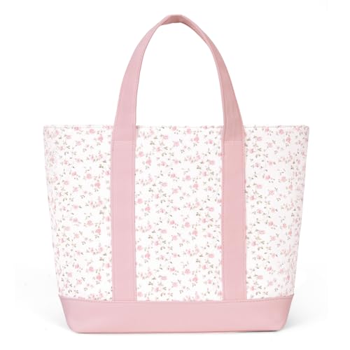jingyuKJ Small Tote Bags for Women Floral Canvas Tote Handbag Cute Coquette Top Handle Purse for Everyday