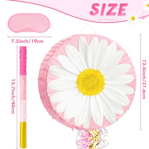 WERNNSAI Daisy Flower Piñata - Daisy Party Game Pink Flower Piñata for Girls Birthday Party Decorations Spring Party Favor...
