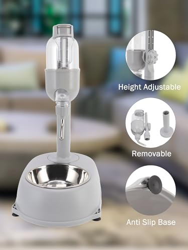 Chazcool Pet Water Dispenser, Pet Standing Water Dispenser Bowl, 2 in 1 500ml Multifunctional Detachable Height with Stand...