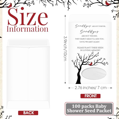 Humyoun 100 Pcs Cardinal Memorial Coin Envelopes Kraft Small Coin Envelopes Plant Small Flower Packets Celebration of Life...