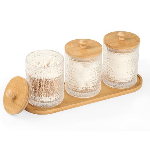 eggs sound 3 Pack Qtip Holder - Bathroom Organizers and Storage, Cotton Round Pad Holder Floss Pick Cotton Ball Holder wit...