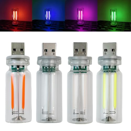 poteital 4PCS Dimmable USB Touch Control Led Night Lights, Glass Plug in USB Light Bulbs, Cute Interior Car Lights, Retro ...