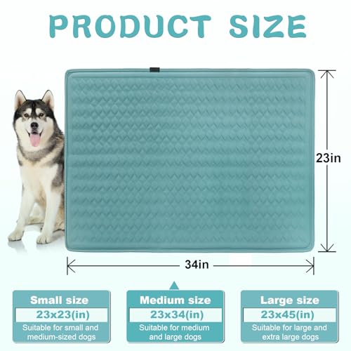 GOLOPET Newly Upgraded Dog Cooling Mat 34x23 in,Ice Breathable Fabric, Solid Silicone Honeycomb Heat Dissipation Structur...