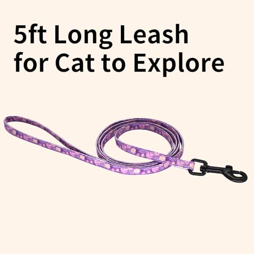 Giecooh Cotton Cat Harness and Leash Set, Escape-Proof Adjustable Soft Harness for Kitten, Small & Large Cats, Ideal for T...