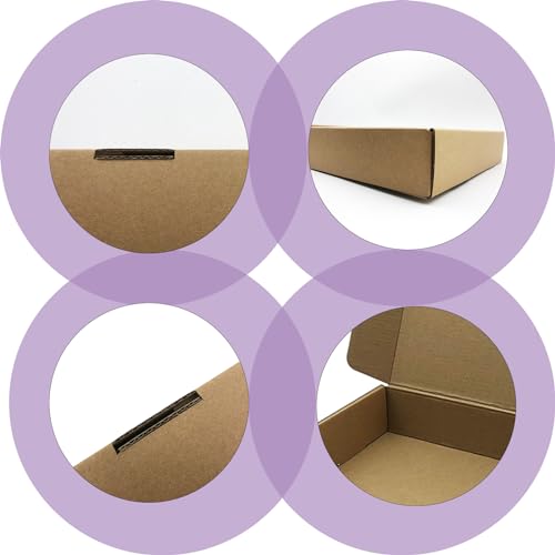 9x9x2 Inches Shipping Boxes Set of 25, Brown Corrugated Mailing Cardboard Box Literature Mailer for Packing Small Business...
