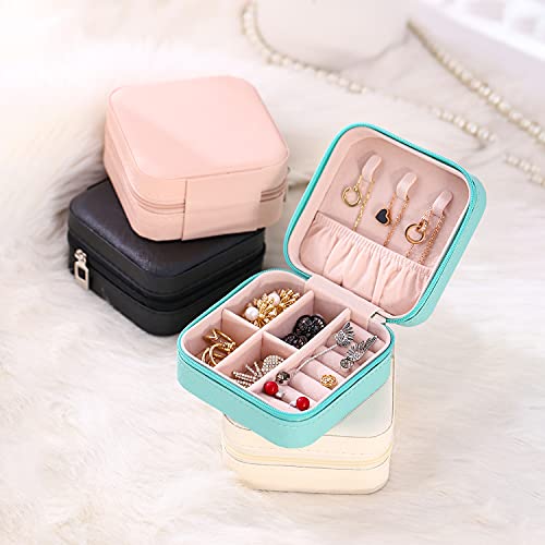 TRODANCE Mini Jewelry Case, Small Travel Jewelry Organizer, Portable Jewelry Box Storage Display Box For Rings, Earrings, ...