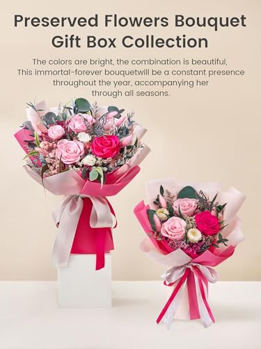 Polylove Flowers for Delivery Prime Forever Flowers Bouquet Preserved Roses Bouquet Flower Gift for Women Wife Mother Day ...