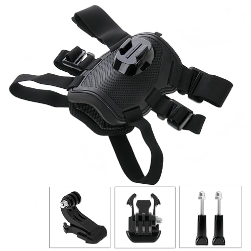 Dog Harness for Gopro, with 2 Mouting Base,Soft Adjustable for Small Medium and Large Dogs for Gopro 12 11 10 9 8 7 6 5 4 ...