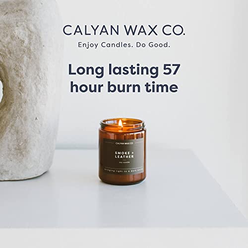 Calyan Wax Co. Apples & Maple Bourbon Scented Candle - 57 Hour Burn - Luxury Clean Soy Wax Candles - Long Lasting Amber Gl...