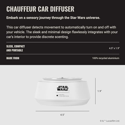 Hotel Collection | Star Wars ™ - Light Side Chauffeur Car Diffuser | Jedi| White Luxury Portable Essential Oil | Aromather...