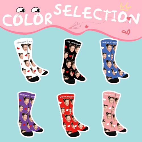 Bemaystar Custom Socks with Photo,Personalized Gifts for Men,Personalized Socks for Him Her