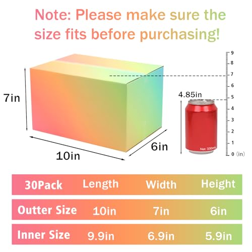 DEZIBOX 10x7x6 Shipping Boxes Medium Set of 30, Gradient Corrugated Cardboard Box, Mailing Boxes for Packaging Small Business