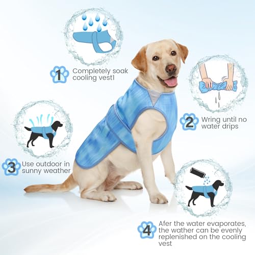 Tikibest Summer Dog Cooling Vest - Lightweight Dog Cooling Jacket, Breathable Shirt for Walking, Outdoor Hunting Training ...
