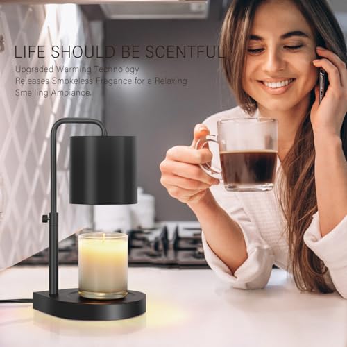 zukakii Candle Warmer Lamp Adjustable Height Dimmable with Timer Large Jar Candles Compatible - No Flame Scented Wax Warme...