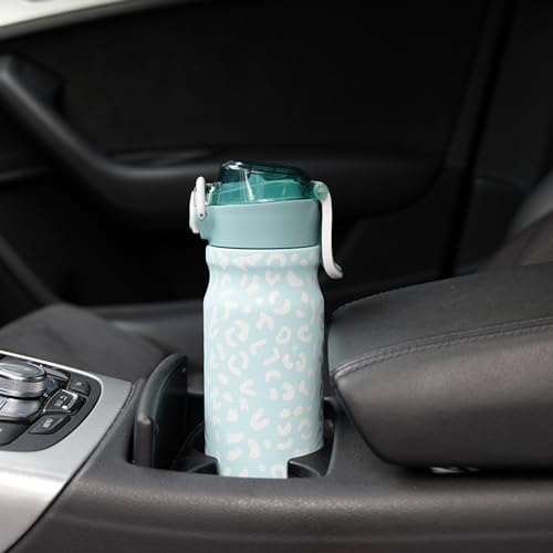 BJPKPK Insulated Water Bottle 18oz Stainless Steel Water Bottles with Straw and Carry Handle Double Wall Metal Thermal Fla...