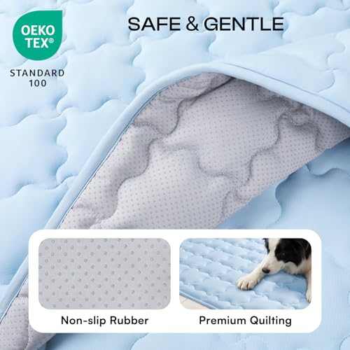 Luciphia Premium Dog Cooling Mat Non-Slip Q-MAX>0.5 Self-Cooling Pad for Small Pet Cat Indoor Portable Kennel Puppy Bed fo...