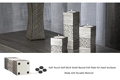 Creative Scents Dublin Silver Small Tealight Candle Holder Set of 3 - Centerpiece for Living Room and Dining Room Table De...