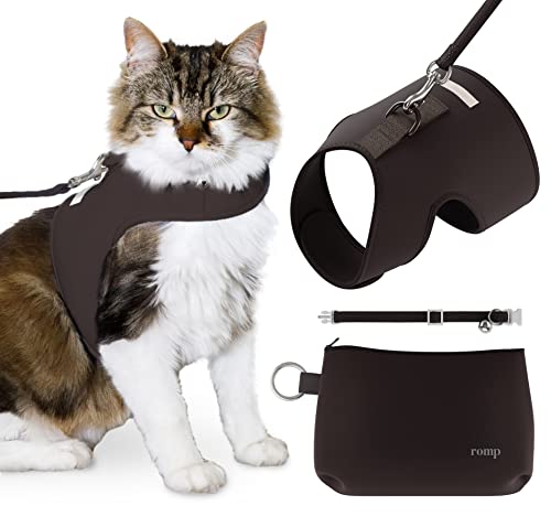 Cat Harness, Collar & Leash Set - Escape Proof Adjustable Choke Free Velcro Harness Vest for Walking Cats & Kittens (Sable...