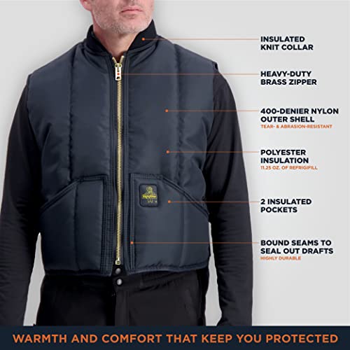 RefrigiWear Men's Iron-Tuff Vest - Insulated, Water-Repellent, Wind-Tight Finish, Comfort Rating: -50°F
