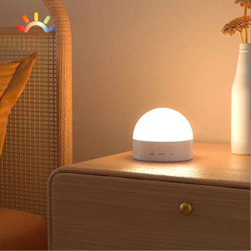 Kintion Portable Night Light, Dimmable 8 Color Lighting, 1800mAh Battery Rechargeable, Small LED Lamp for Nursery, Baby, K...