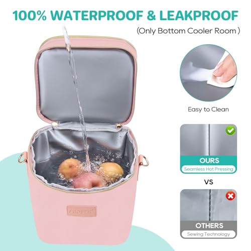 PIIOSER Breastmilk Cooler Bag with Ice Pack Fits 6 Baby Bottles Up to 9 Ounce, Insulated Baby Bottle Tote Bags, Double Lay...