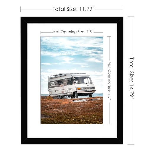 PEALSN 11x14 Picture Frame, Display Pictures 8 x 10 with Mat or 11 x 14 Without Mat for Wall Mounting Display, Photo Frame...