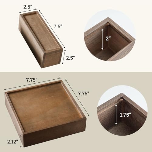 Custom Vibes Personalized Pine Wood Keepsake Box with Sliding Lid, Custom Engraving, Durable Rustic Design for Groomsmen, ...