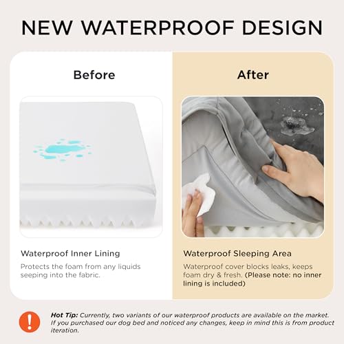 Bedsure Orthopedic Dog Bed Medium Size Dogs - Washable Small Medium Dog Cat Bed Waterproof, Comfort Cats Couch Sofa with W...