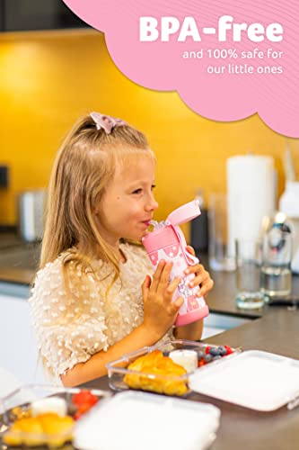 Jarlson® Kids Water Bottle CHARLI [12OZ] - Stainless Steel Thermo Bottle with Straw - Insulated, Spill Proof Waterbottle f...