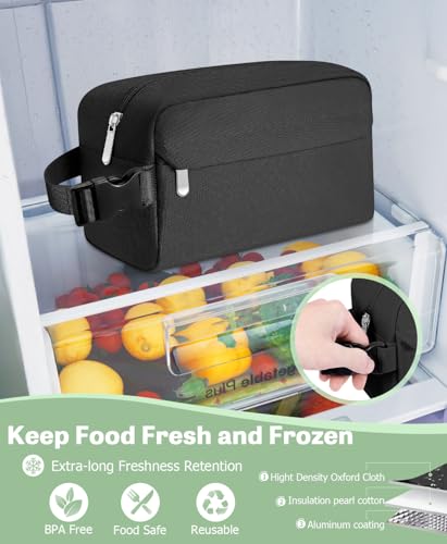 Neverwhy Small Insulated Snack Bag Lunch Bag for Kids Lunch Box for Women/Men, Collapsible [3L/5-Can] Reusable Lunch Bag C...