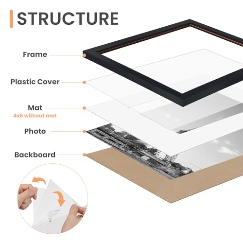 upsimples 19 Pack Picture Frames Collage Wall Decor for Mounting or Tabletop Display, Photo Gallery Frame Set for Family, ...