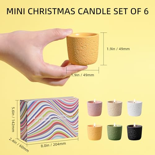 Viyffo 6 Pack Scented Candles, 2oz Mini Candles for Home Scented, Small Colorful Non Toxic Soy Candle Set with 6 Different...