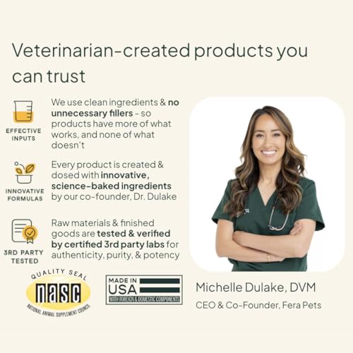 Fera Pets Dog Multivitamin Chews with Glucosamine and Probiotics - Essential Dog Vitamins & Minerals - Promotes Healthy Di...