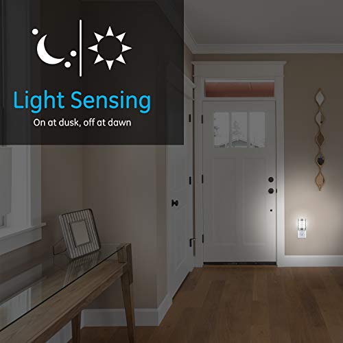GE CoverLite LED Night Light, Plug-in, Dusk to Dawn Sensor, Home Decor, LED Lights for Bedroom, Bathroom, Kitchen, Hallwa...