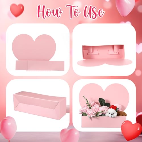 Mother's Day Heart Flower Gift Box Heart Shaped Flowers Boxes Bouquet Flower Gift Box Wedding/baby Shower Arrangements Pap...