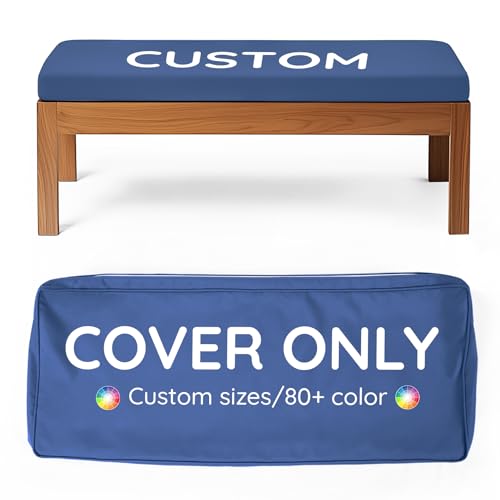 Olliwand Custom Size Cushion Cover,Replaceable Bench Cushion Cover,80+ Colours for Indoor/Outdoor/Patio Cushion Covers