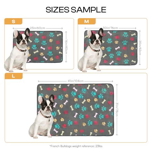 Luciphia 1 Pack 3 Blankets Fluffy Premium Fleece Pet Blanket Flannel Paw Printed Throw for Dog Cat(Small 23x16'', Grey/Bro...
