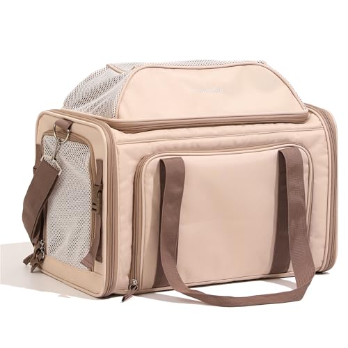 FUKUMARU Cat Carrier, 18x11x11 Expandable Soft Cat Travel Carrier, Ventilate Airline Approved Dog Carrier, Durable Small D...