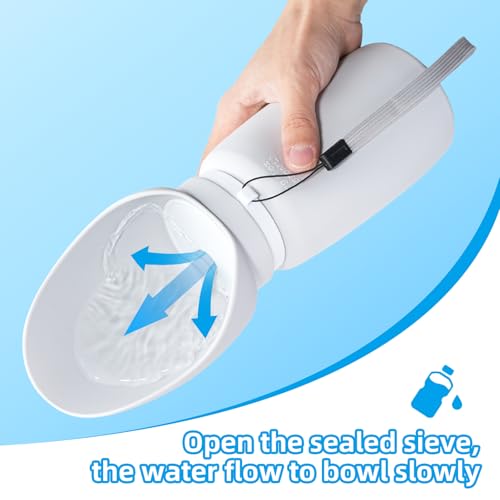 Dog Water Bottle, Leakproof Portable Water Bowl for Dog, Lightweight Water Bottle for Dogs, Food Grade Silicone, Collapsib...