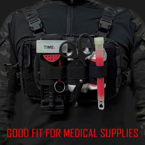6 Piece Tactical Bag Insert Pack, Modular Elastic Loop Panel Organizers Pouch Insert Attachment with Hook Backed Fastener ...