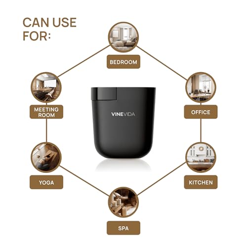 VINEVIDA Plug-in Black Aroma Diffuser for Home & Office | Fragrance Oil Diffuser - Cold Air Diffuser for Essential Oils (2...