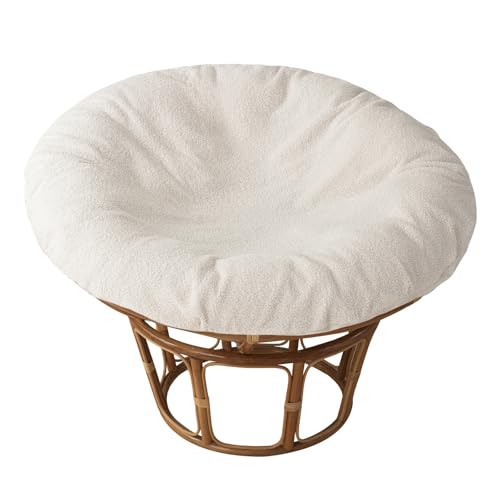 ANMINY Papasan Cushion Cover ONLY Thick Soft Fleece Slipcover for Papasan Cushion, Removable Machine Washable Round Chair ...