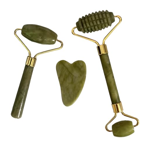 XIFEILOL Jade Roller and Gua Sha Set 2,Gua Sha Facial Tools,Face Roller,Jade Roller for Face,Guasha Tools for Face,Self Ca...