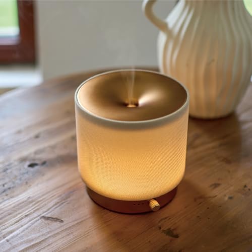 ZEIGGA LAB Elegant Fabric Aroma Diffuser - Quiet Essential Oil Diffuser with Soft Night Light, Perfect for Home, Office, a...