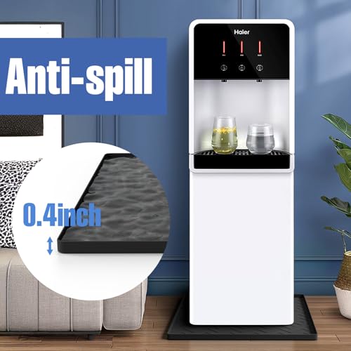 Water Cooler Mat – 19.7" x 19.7" Silicone Water Dispenser Mat for Floor & Countertop, Spill-Proof & Waterproof Tray for Co...
