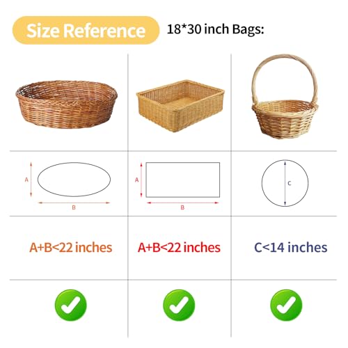 COQOFA 10 Pieces Large Cello/Cellophane Bags 18x30 Inches Clear Basket Gift Bags Gold Star Printed OPP Plastic Cellophane ...