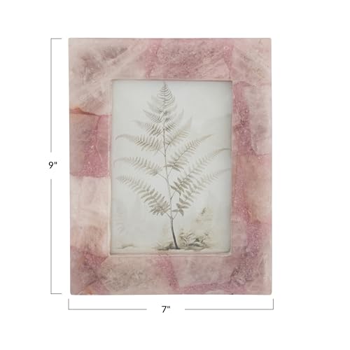 Creative Co-Op Agate Photo Frame, Pink