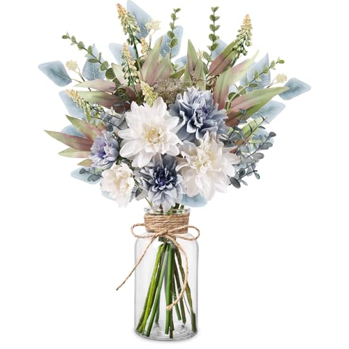 Fake Flowers in Vase Artificial Flowers Coffee Table Decor, Faux Flowers in Vase, Flower Arrangements Artificial Plants Si...