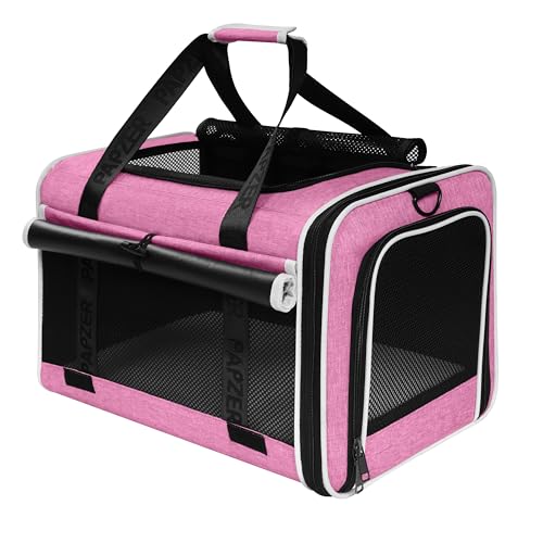 PAPZER Top Loading Medium Cat Carrier with Privacy Protection for Nervous Pet, Soft-Sided Small Puppy Travel Crate Vet Vis...