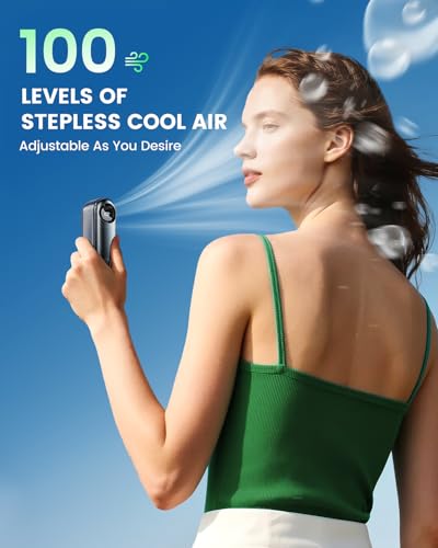coldSky Portable Handheld Turbo Fan,1-100 Adjustable Speed Personal Fan,4000mAh Rechargeable Mini Fans,16,000 RPM Small Fa...